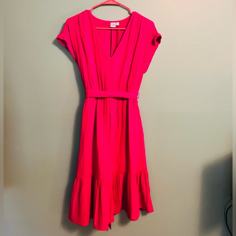 GAP Bright Pink Midi Dress